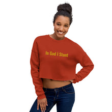 Load image into Gallery viewer, In God I Stunt Crop Sweatshirt